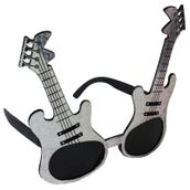 Samur Gümüş Renk Rockn Roll Gitar Şekilli 15x15 cm Parti Gözlüğü