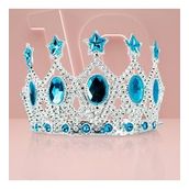 Samur Kraliçe Mavi Yıldız 15x7 cm İşlemeli Çocuk Prenses Tacı