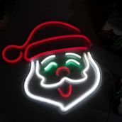 SANEC Yılbaşı Süsü Noel Baba Neon Tabela Neon Yazı Dekoratif Aydınlatma