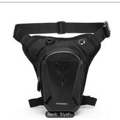 Sannora Bags Siyah Erkek Motorcu Bacak Çantası Su Geçirmez Sert Korumalı Gece Görüşlü Outdoor Bel ve Omuz Çantası