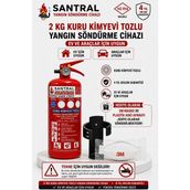 Santral Abc Kkt 2 kg Kuru Kimyevi Tozlu Yangın Söndürme Tüpü TEKNE İÇİN ALMAYIN!!! Ev ve Araçlar İçin Uygun.TEKNE İÇİN ALMAYIN!!!