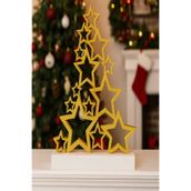 Sapphire 3D Altın Yıldız Tasarımlı Dekoratif Yılbaşı Süsü – Modern Masa Üstü Noel Dekoru (25 cm)