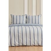 Sarah Anderson Rosery İpliği Boyalı Mavi Çift Kişilik Nevresim Takımı