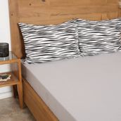 Sarah Anderson Zebra Gri Pamuk Tek Kişilik Lastikli Çarşaf Seti