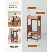 Sarenzo Mobilya Sarenzo Montessori Ahşap MDF Öğrenme Kulesi Ergonomik Tasarım ve Kaliteli Malzeme ile 5 Parça - Ahşap - Ceviz