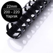 Sarff 22 mm Plastik Siyah 200-220 Yaprak Kapasiteli 50'li Spiral