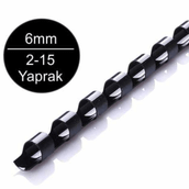 Sarff 6 mm Siyah Plastik 2-15 Yaprak Kapasiteli 100'lü Spiral