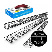 Sarff JBI 3.2 mm Karo Tel 1-4 Yaprak Kapasiteli 100'lü Spiral