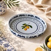 Sarkap Home 26 cm Lemon Design Beyaz Meyve Tabağı - 00 Beyaz