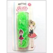 Sasta Lastik Saç Tokası Yeşil Sticker Hediyeli