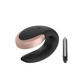 Satisfyer Double Love Black Güçlü Titreşim İle Tasarlanan Telefon Kontrollü Vibratör+Mini Vibratör