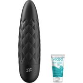 Satisfyer Ultra Power 5 - 12 Fonksiyonlu Titreşimli Şarjlı Siyah Mini Vibratör+Jel