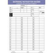 Satranç Notasyon Kağıdı A5 – 60 Hamle - 100 Sayfa | Otokopili Hamle Kayıt Formu (Turnuva & Antrenman)