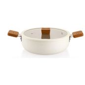 Schafer 30 cm Krem Ceramoni Seramik Basık Tencere