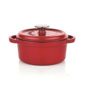 Schafer Guss Chef Döküm Derin Tencere 20 Cm 2 Parça Kırmızı