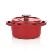 Schafer Guss Chef Döküm Derin Tencere 24 Cm 2 Parça Kırmızı