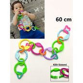 Schmülzer Zincir Dişlik - 17 Parça Kilitli Diş Kaşıyıcı Çıngırak 60 cm - Renkli