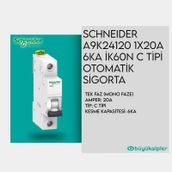 Schneider A9K24120 İk60N Serisi 1x20A C Tipi 6Ka Otomatik Sigorta