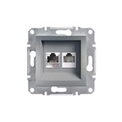 Schneider Electric Asfora Çelik Plus RJ11 RJ45 Priz