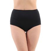 Sea Queen Kadın Büyük Beden Yüksek Bel Toparlayıcı Likralı Kumaş Bikini Altı - Siyah - 36