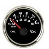 Sealux Yag Basinc Gostergesi 0-5Bar Ø52mm Siyah 12-24V