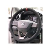 Seat Leon Alcantara Nubuk Dikmeli Direksiyon Kılıfı Kırmızı Yüzüklü