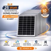 Sed Slr 25 Watt Monokristal Güneş Paneli 10’lu Paket - yok
