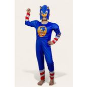 SEDİRLİ Sonic Kaslı Süper Kahraman Kostüm Maskeli Sonic Çocuk Kostüm Kaslı kostüm