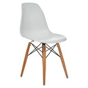 Seduna Eames Natural Beyaz Ahşap Ayaklı Sandalye