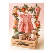 SEF-X Ahsap Tasarım Ahşap Bebek hoşgeldin hediye sepeti, Kişi İsmi, kişiye ozel, Çiçek Buket Sepeti, Doğum Günü. Hediye Kutusu 35x25x11cm, Ahşap Kasa