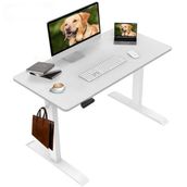 Şeker Ofisi - Elektrikli Yüksekliği Ayarlanabilir Ergonomik Bilgisayar & Çalışma Masası - Tek Motorlu (2 Hafızalı) (Beyaz, 120 * 60)