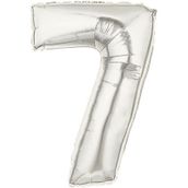 Şekilli 7 Numara Supershape Silver Rakam Folyo Balon