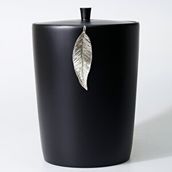 Selim Leaf Siyah Gümüş Çöp Kovası