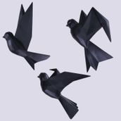Selim Mouette 3'lü Siyah Dekoratif Kuş