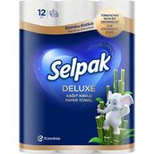 Selpak Deluxe Bambu Katkılı Kağıt Havlu 12 Rulo 2 Katlı Dayanıklı ve Ultra Emici