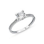 Sembol Gold 0.65 Karat Zirconia Beyaz Altın Tektaş Yüzük