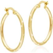 Sembol Gold 14 Ayar 2,5 cm Kalemli Altın Halka Küpe