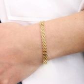 Sembol Gold 14 Ayar Altın 5 mm Bismark Bileklik