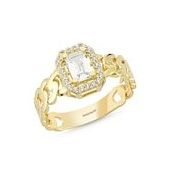Sembol Gold T9465 0,60 Karat Altın Baget Yüzük Gold Burgu Tasarım Yüzük