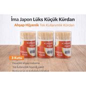 Semel Ima Japon Lüks Küçük Kürdan Ahşap Hijyenik Tek Kullanımlık Kürdan 3 Adet - Belirtilmemiş