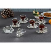 Sena 102-K-B Gümüş Hanedan 6 Kişilik Çay Seti