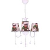 Şenay Aydınlatma Bej Korsan Beyaz Çocuk Odası 3'lü Kumaş Abajur Avize