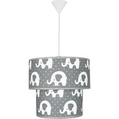 Şenay Aydınlatma Gri Fil Renkli Çocuk Odası Ikili Silindir Kumaş Avize