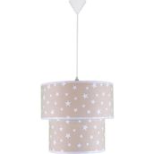 Şenay Aydınlatma Kapuçino Yıldız Çocuk Odası İkili Silindir Kumaş Sarkıt Avize