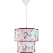 Şenay Aydınlatma Pembe Balon Beyaz Çocuk Odası İkili Silindir Kumaş Sarkıt Avize