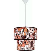 Şenay Aydınlatma Sevimli Köpekler Renkli Çocuk Odası İkili Silindir Kumaş Sarkıt