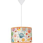 Şenay Aydınlatma Turuncu Baykuş Çocuk Odası Silindir Kumaş Sarkıt Avize