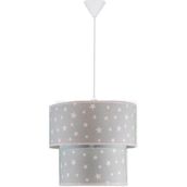 Şenay Aydınlatma Yeşil Yıldız Gümüş Çocuk Odası İkili Silindir Kumaş Sarkıt Avize