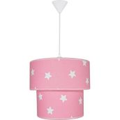 Şenay Aydınlatma Yıldız Pembe Çocuk Odası Ikili Silindir Kumaş Avize