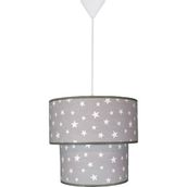 Şenay Aydınlatmat Gri Yıldız Çocuk Odası İkili Silindir Kumaş Sarkı Avize